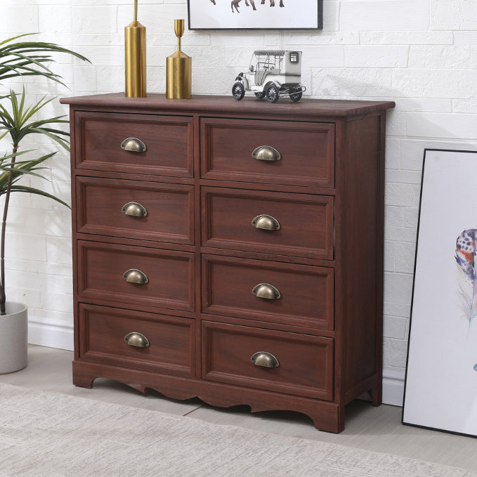 Traditional Style Storage Chest Bedroom Vertical Wooden Storage Chest Dresser with Drawers
