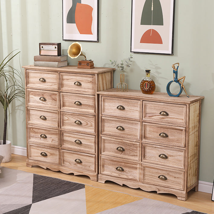 Traditional Style Storage Chest Bedroom Vertical Wooden Storage Chest Dresser with Drawers