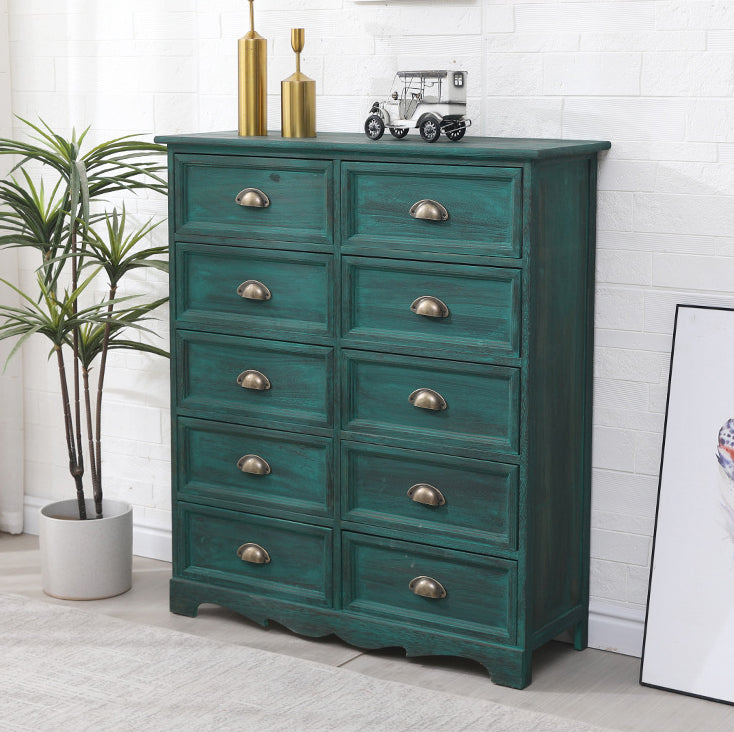Traditional Style Storage Chest Bedroom Vertical Wooden Storage Chest Dresser with Drawers