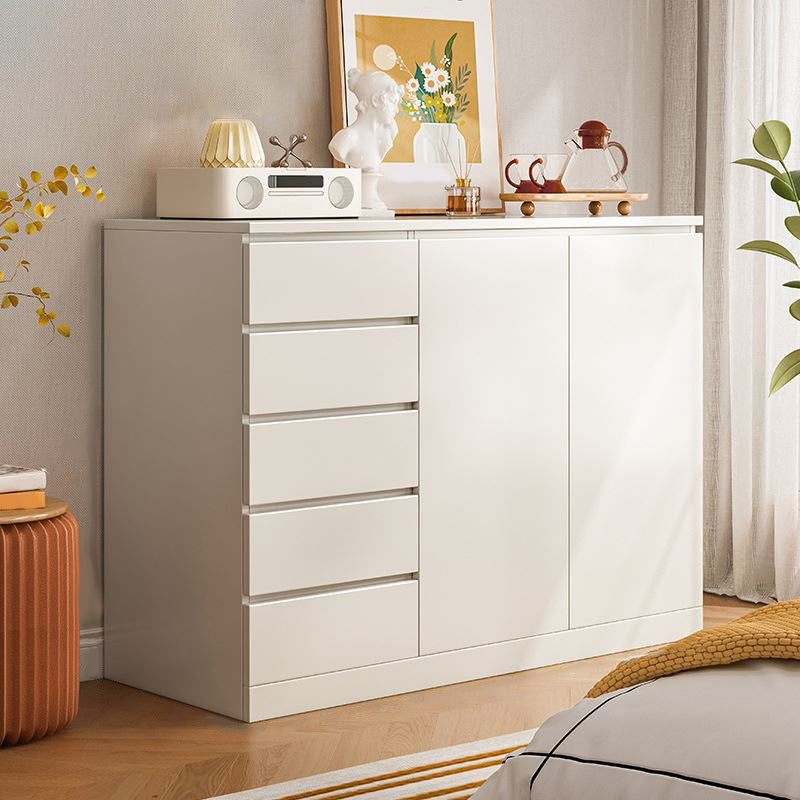 Multi Drawers Dresser White and Brown Wooden Storage Chest for Bedside