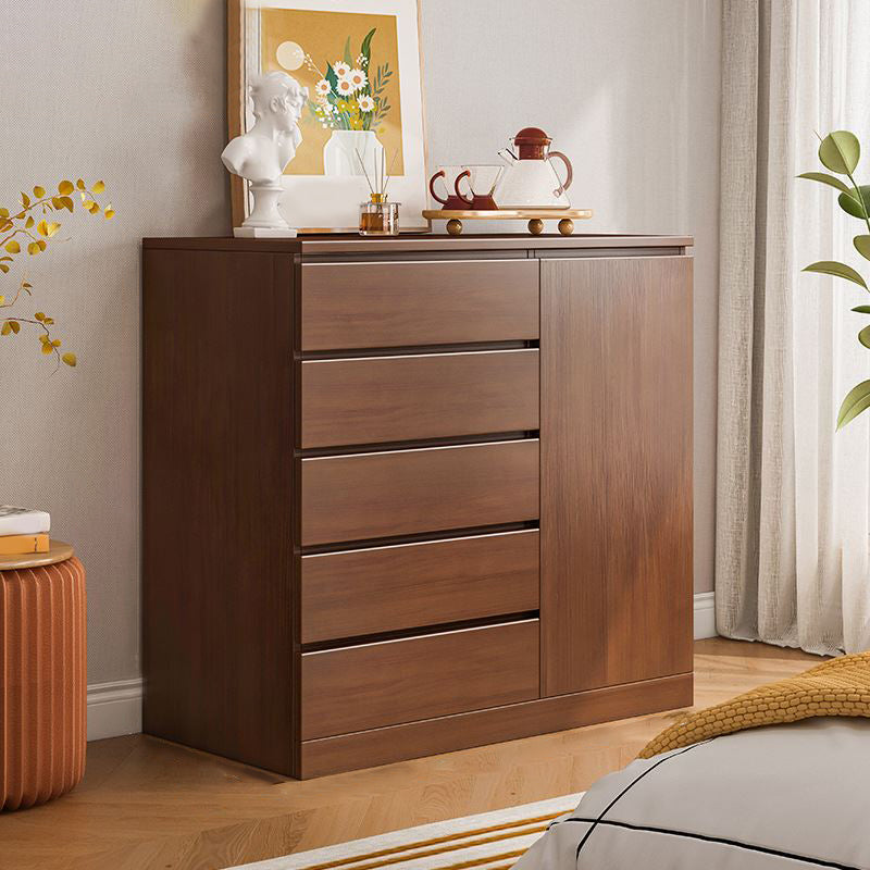 Multi Drawers Dresser White and Brown Wooden Storage Chest for Bedside