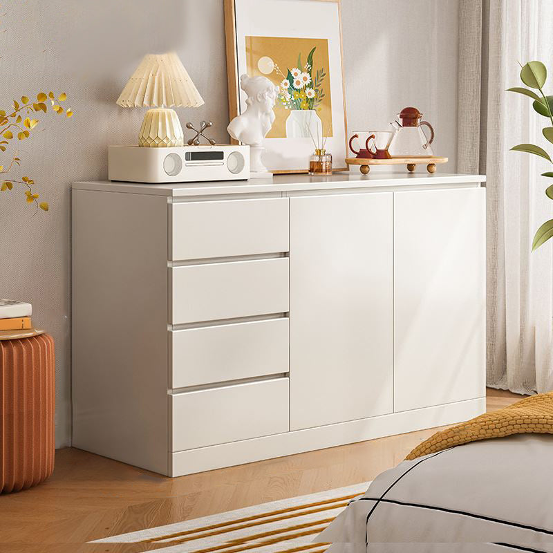 Multi Drawers Dresser White and Brown Wooden Storage Chest for Bedside