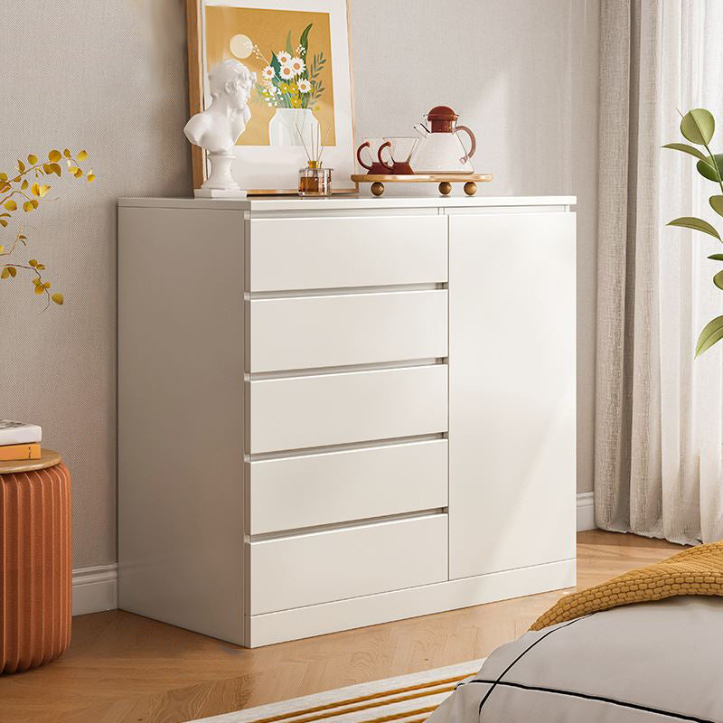 Multi Drawers Dresser White and Brown Wooden Storage Chest for Bedside