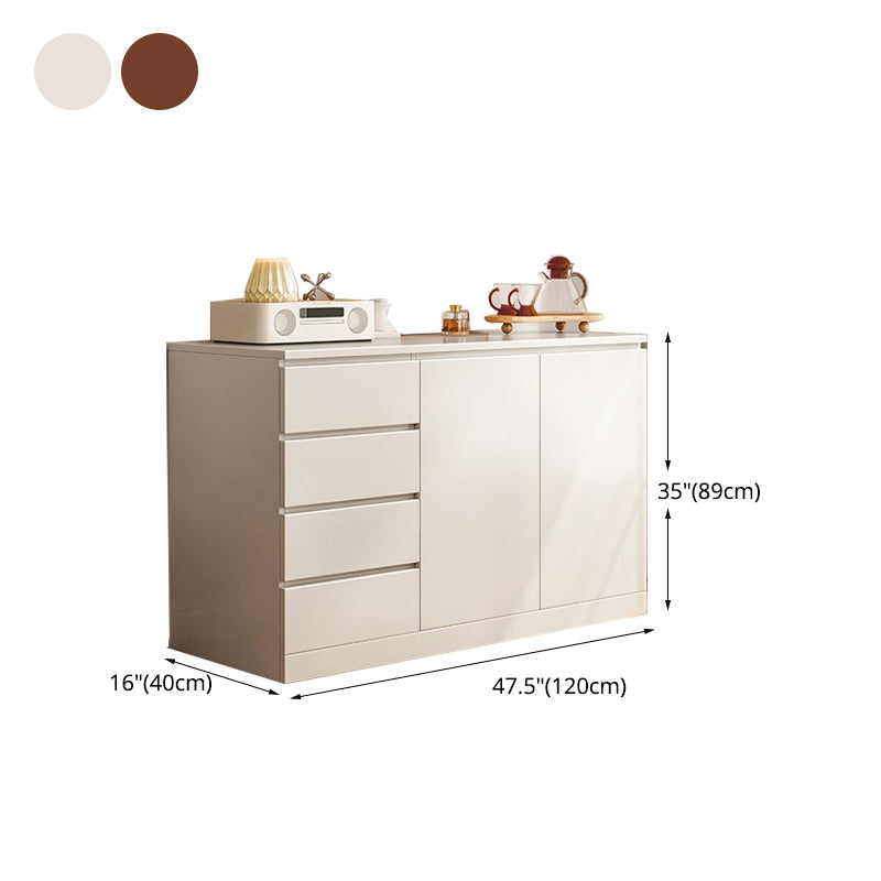 Multi Drawers Dresser White and Brown Wooden Storage Chest for Bedside