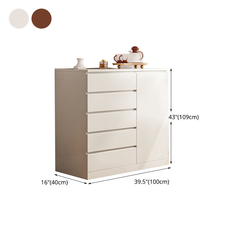 Multi Drawers Dresser White and Brown Wooden Storage Chest for Bedside