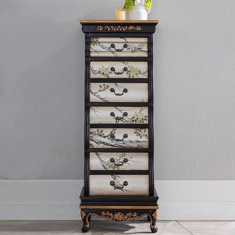 Traditional Style Storage Chest Vertical Solid Wood Storage Chest Dresser for Bedroom