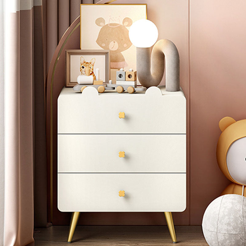 White and Pink Bedroom Dresser Modern Style Wooden Storage Chest with Multi Drawers