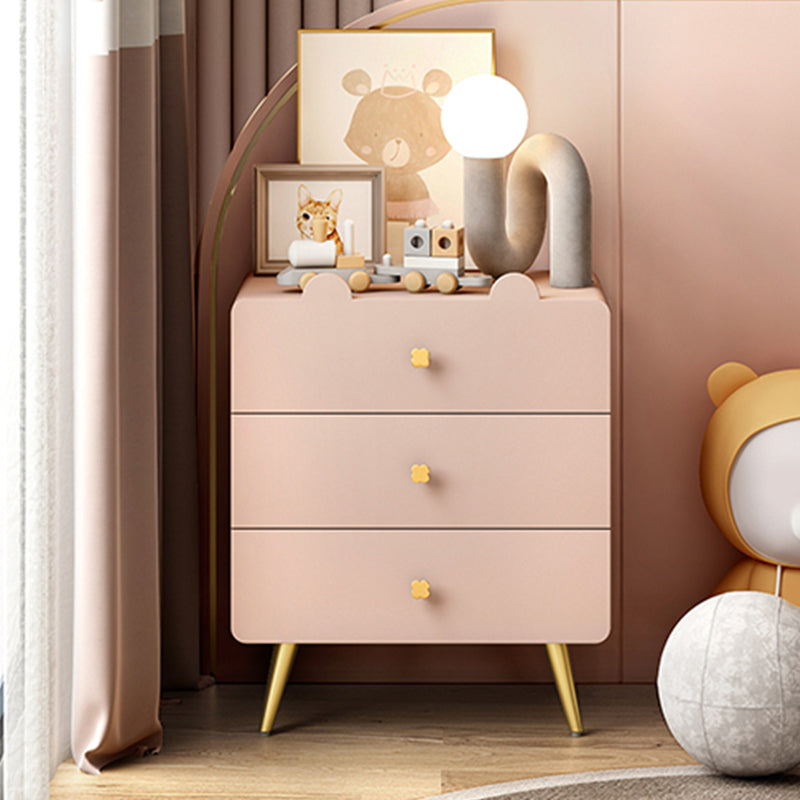 White and Pink Bedroom Dresser Modern Style Wooden Storage Chest with Multi Drawers