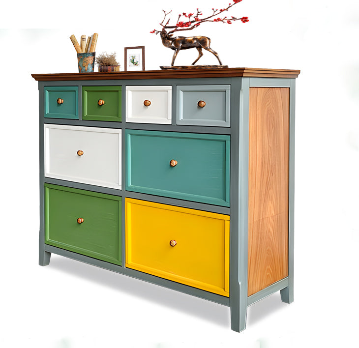 Traditional Style Grey Storage Chest Wooden Storage Chest Dresser for Bedroom