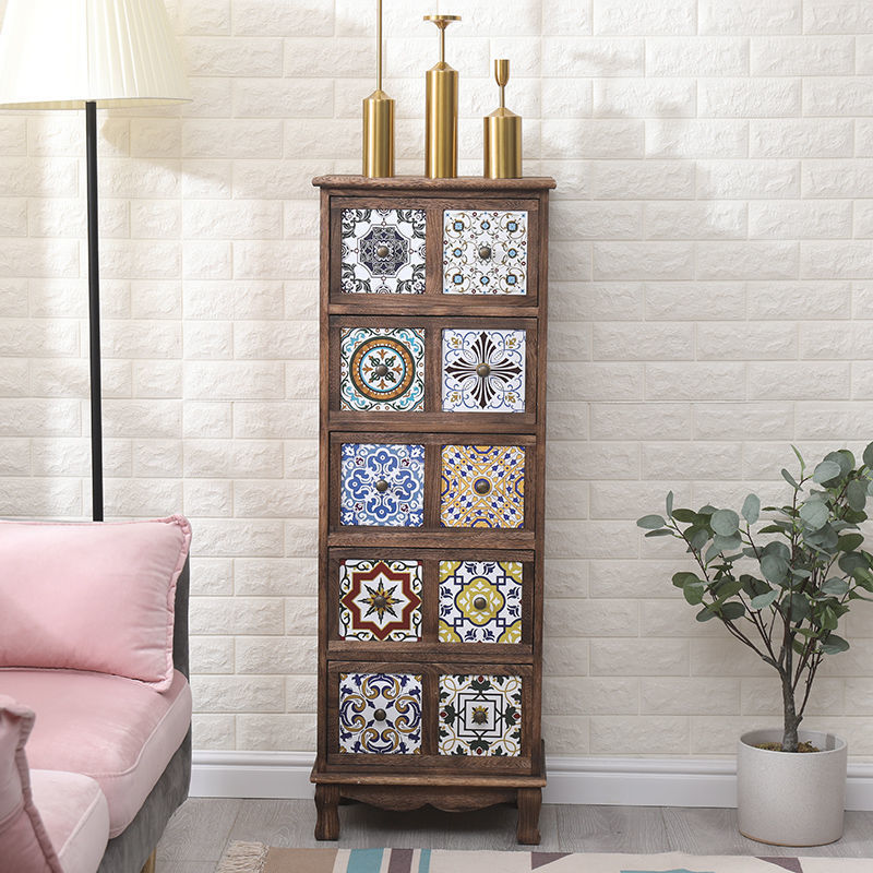 Bedroom Dresser Traditional Style Solid Wood Storage Chest with Multi Drawers