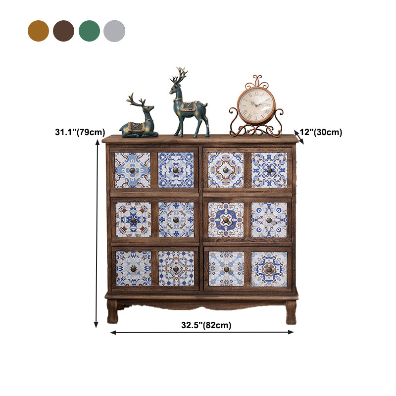 Bedroom Dresser Traditional Style Solid Wood Storage Chest with Multi Drawers