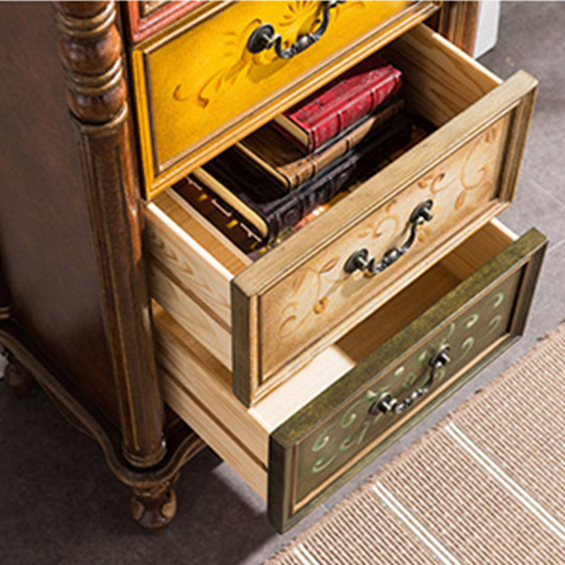 Traditional Style Vertical Lingerie Chest Wooden Storage Chest Dresser for Bedroom