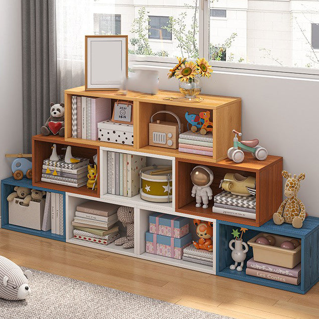 17.7"L Modern Style Bookcase Wood Closed Back Bookshelf for Home Office