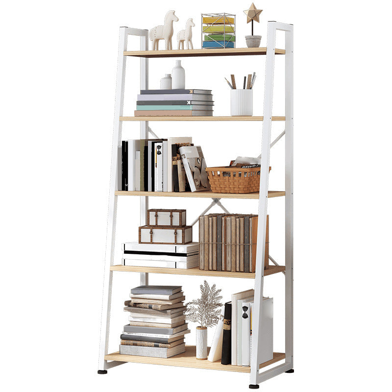 Modern Style Bookcase Metal Frame Open Back Bookshelf for Home Office