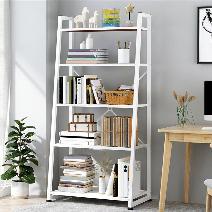 Modern Style Bookcase Metal Frame Open Back Bookshelf for Home Office