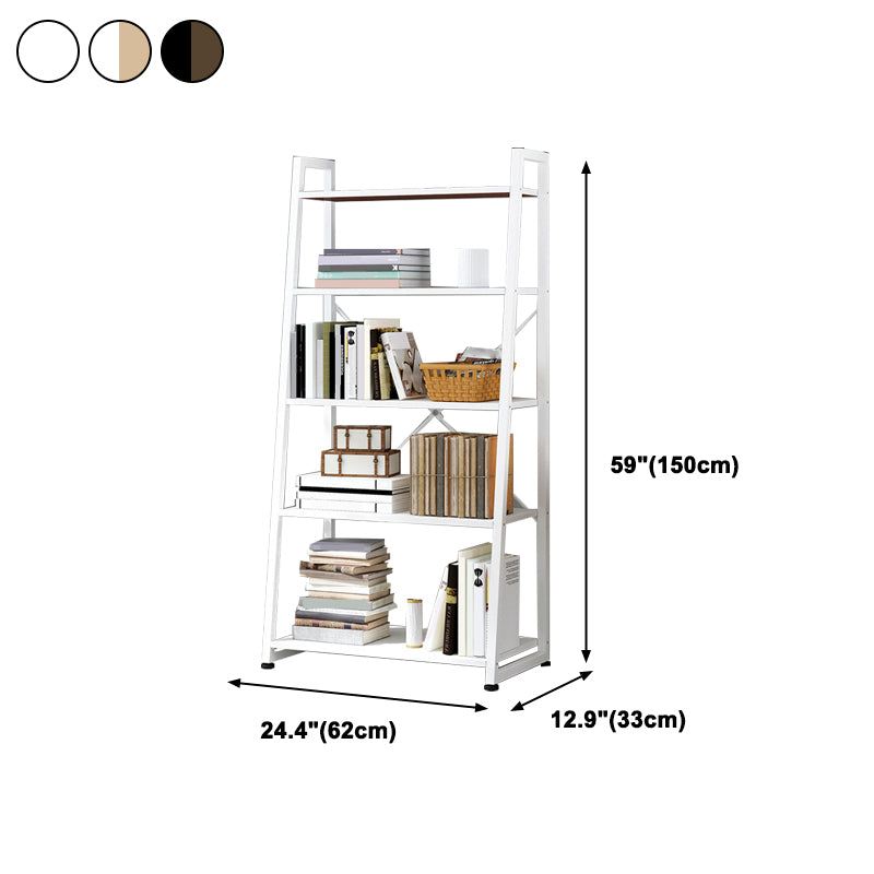 Modern Style Bookcase Metal Frame Open Back Bookshelf for Home Office