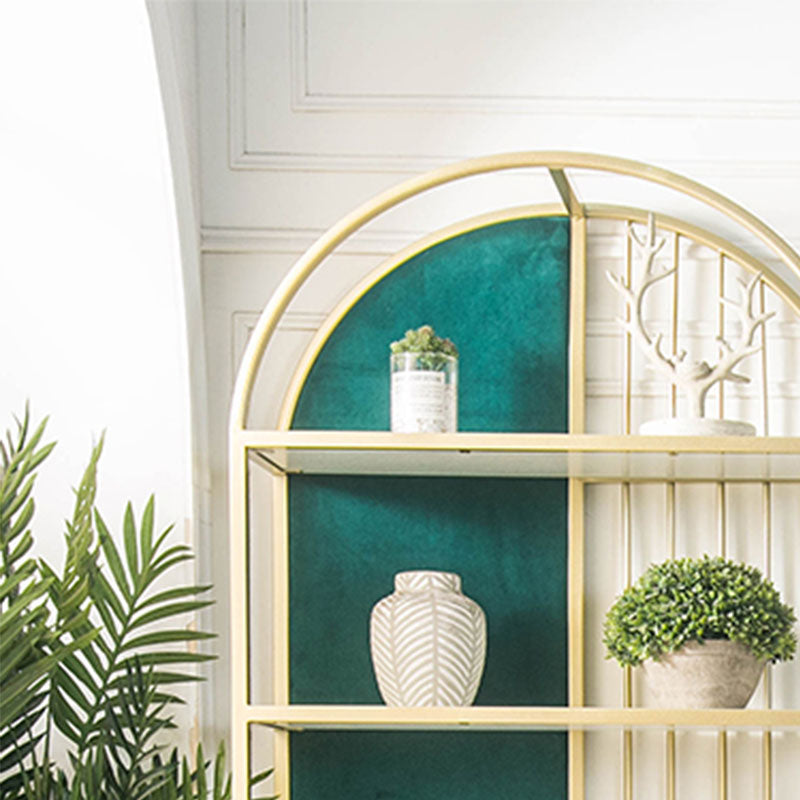 Metal Modern Style Bookcase Gold Frame Bookshelf for Home Office Use