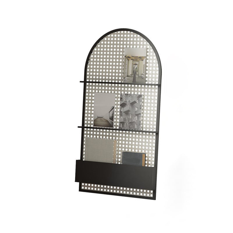 Metal Closed Back Bookshelf Modern Style Bookcase for Home Office