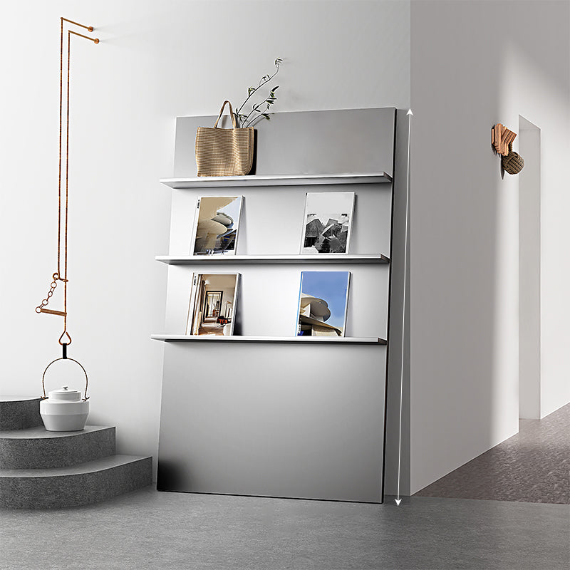 Metal Closed Back Bookshelf Modern Style Bookcase for Home Office