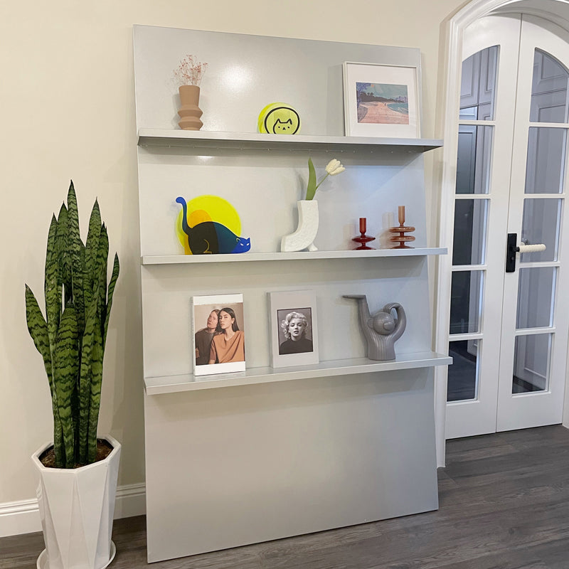 Metal Closed Back Bookshelf Modern Style Bookcase for Home Office