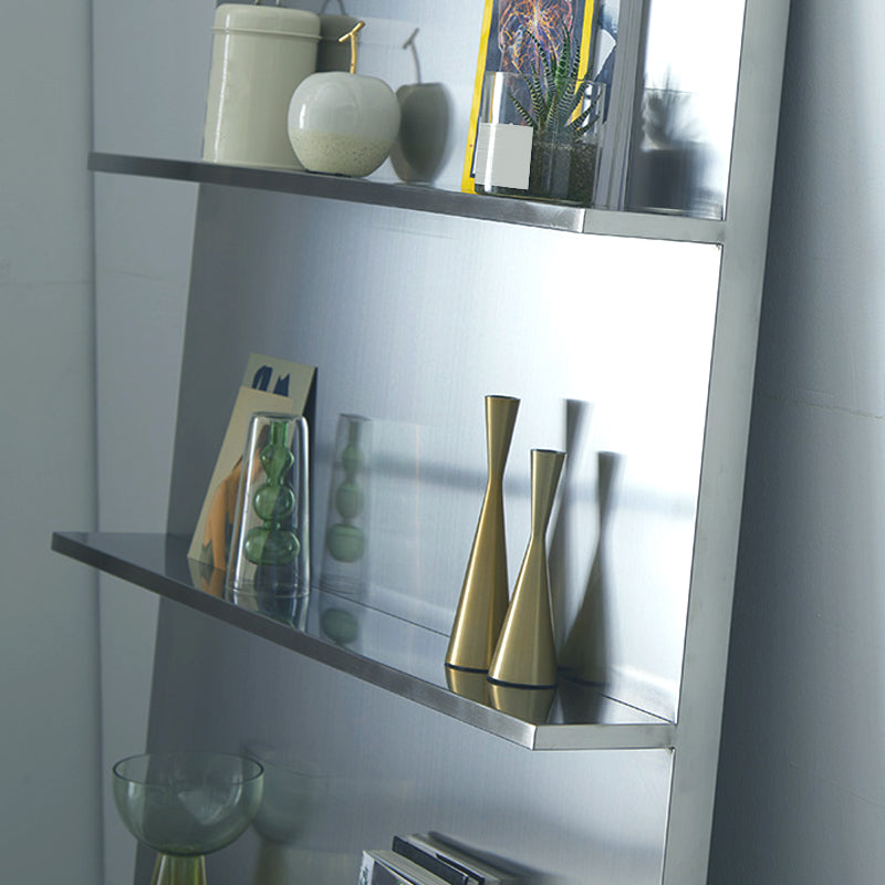 Metal Closed Back Bookshelf Modern Style Bookcase for Home Office