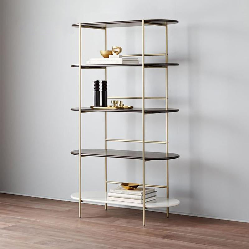 Modern Style Bookcase Metal Frame Open Back Bookshelf for Office Use