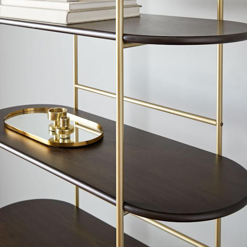 Modern Style Bookcase Metal Frame Open Back Bookshelf for Office Use