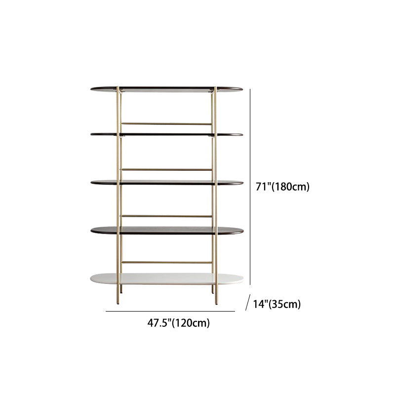 Modern Style Bookcase Metal Frame Open Back Bookshelf for Office Use