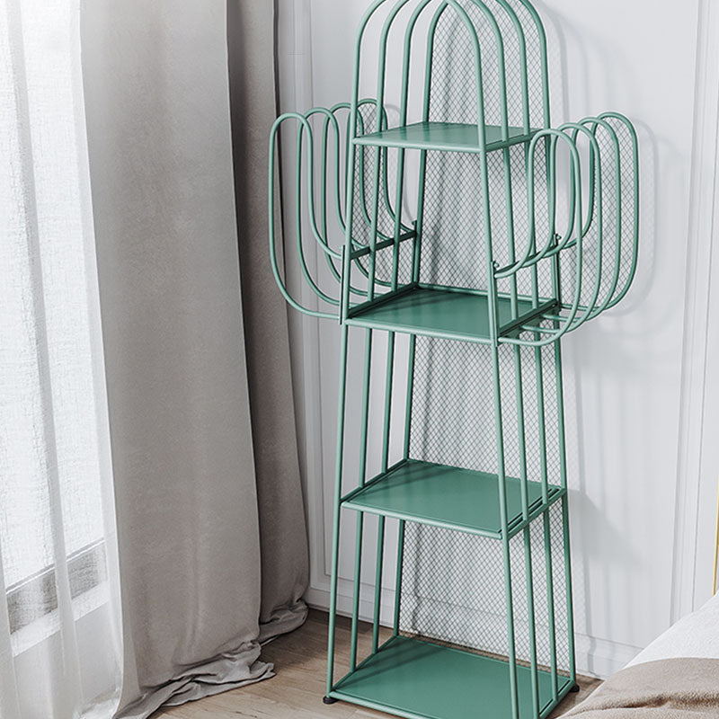 59"H Contemporary Style Bookcase Closed Back Metal Bookshelf for Home Office