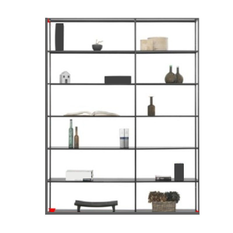 Rectangle Open Back Bookshelf Industrial Etagere Storage Bookcase