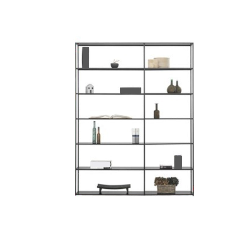 Rectangle Open Back Bookshelf Industrial Etagere Storage Bookcase