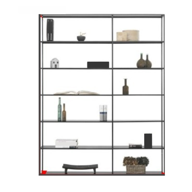 Rectangle Open Back Bookshelf Industrial Etagere Storage Bookcase