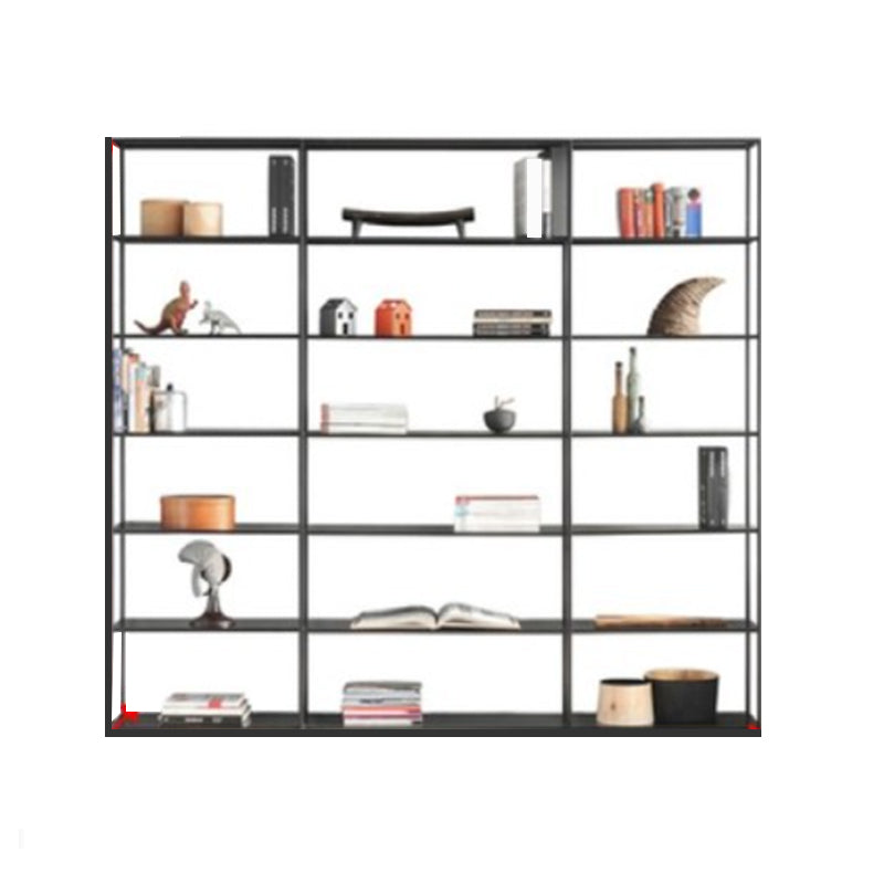 Rectangle Open Back Bookshelf Industrial Etagere Storage Bookcase