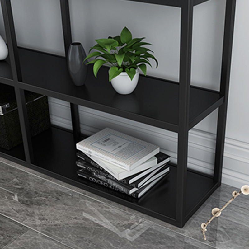 Rectangle Open Back Bookshelf Industrial Etagere Storage Bookcase