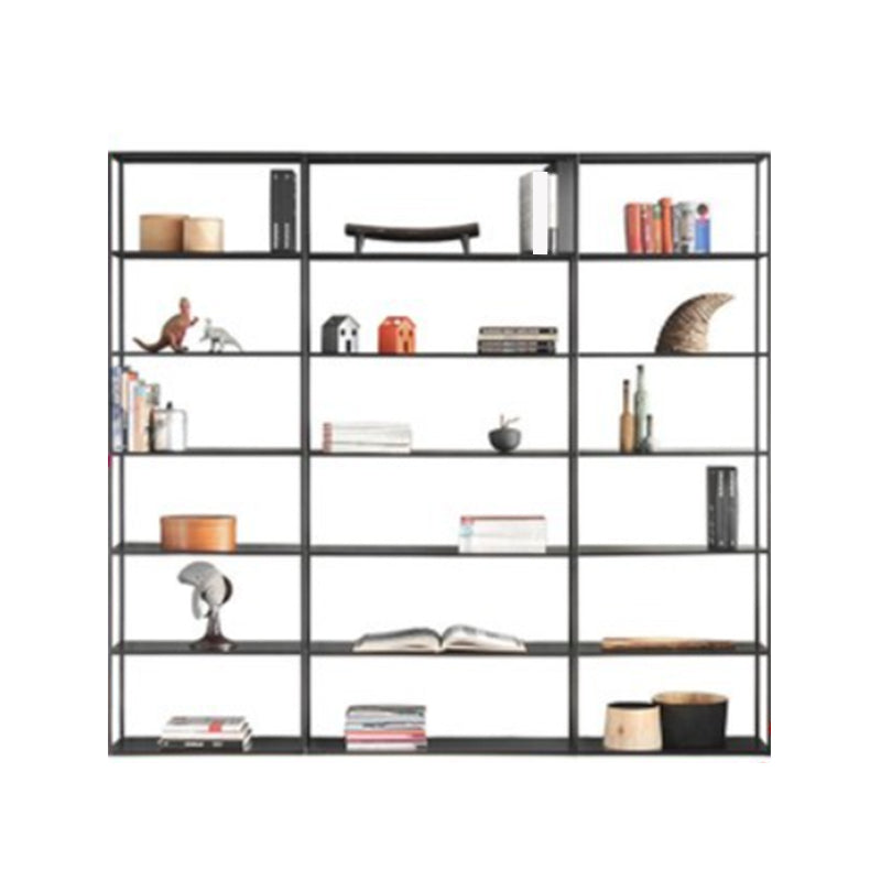 Rectangle Open Back Bookshelf Industrial Etagere Storage Bookcase
