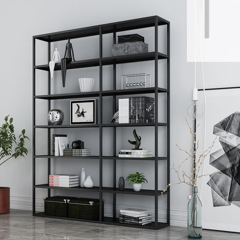Rectangle Open Back Bookshelf Industrial Etagere Storage Bookcase
