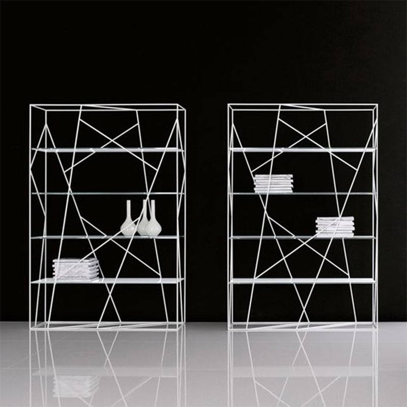 Metal Open Storage Bookshelf Industrial Rectangle Etagere Bookcase