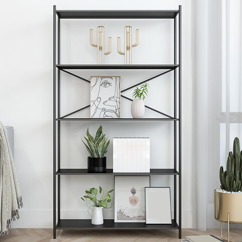 Industrial Metal Rectangle Bookcase Open Back Storage Bookshelf