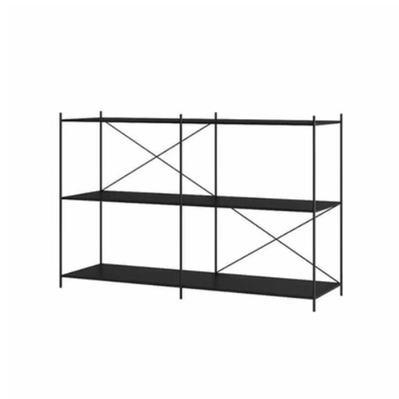 Industrial Metal Rectangle Bookcase Open Back Storage Bookshelf
