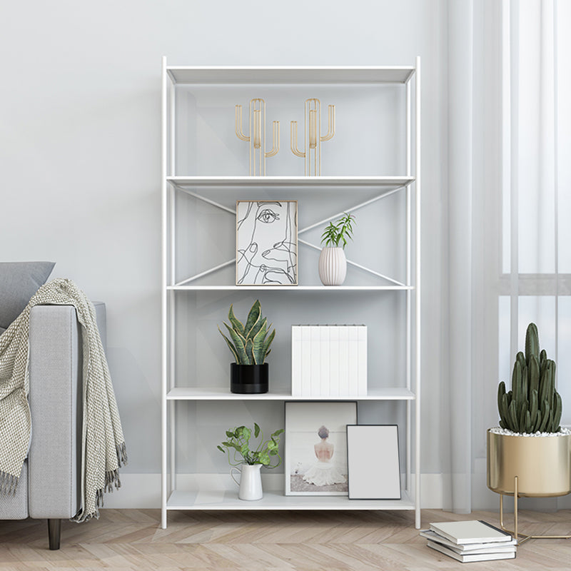 Industrial Metal Rectangle Bookcase Open Back Storage Bookshelf