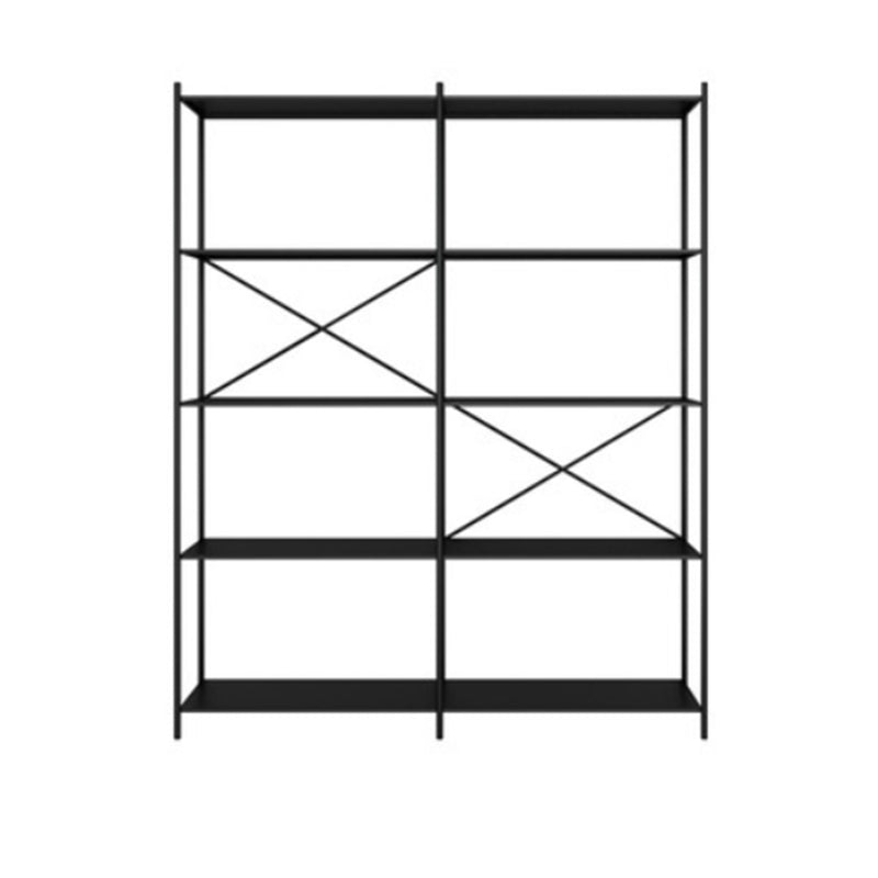 Industrial Metal Rectangle Bookcase Open Back Storage Bookshelf