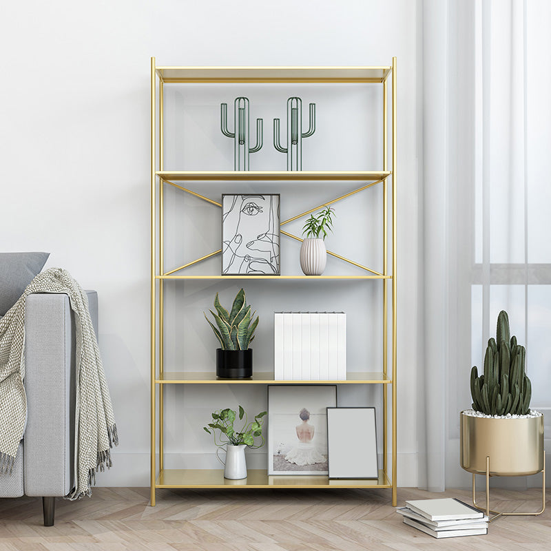Industrial Metal Rectangle Bookcase Open Back Storage Bookshelf