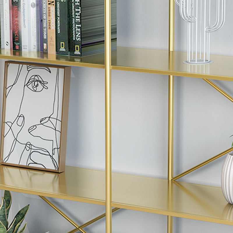 Industrial Metal Rectangle Bookcase Open Back Storage Bookshelf