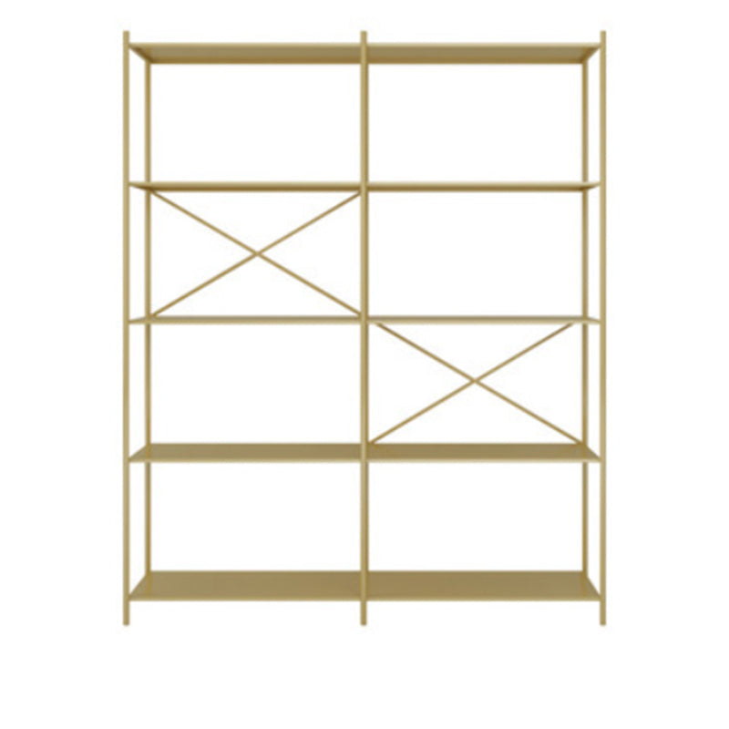 Industrial Metal Rectangle Bookcase Open Back Storage Bookshelf