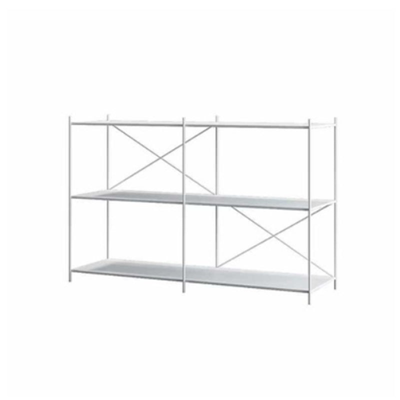 Industrial Metal Rectangle Bookcase Open Back Storage Bookshelf
