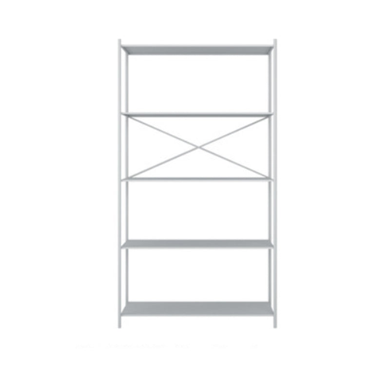 Industrial Metal Rectangle Bookcase Open Back Storage Bookshelf