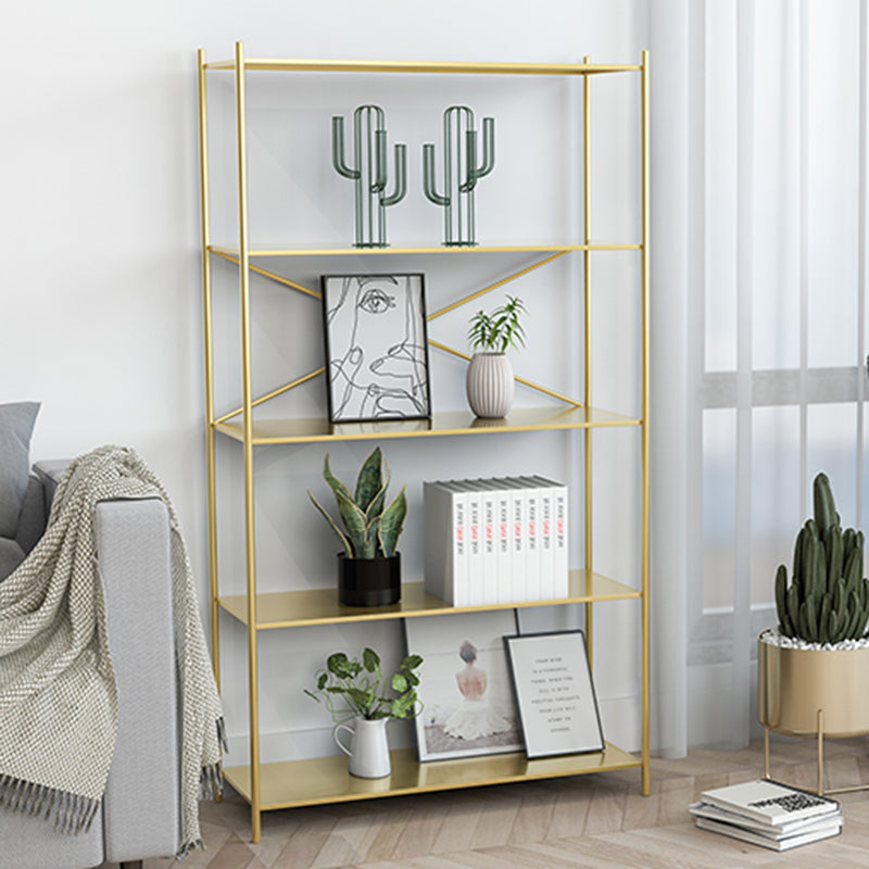 Industrial Metal Rectangle Bookcase Open Back Storage Bookshelf