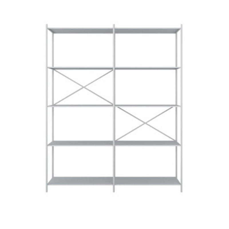 Industrial Metal Rectangle Bookcase Open Back Storage Bookshelf