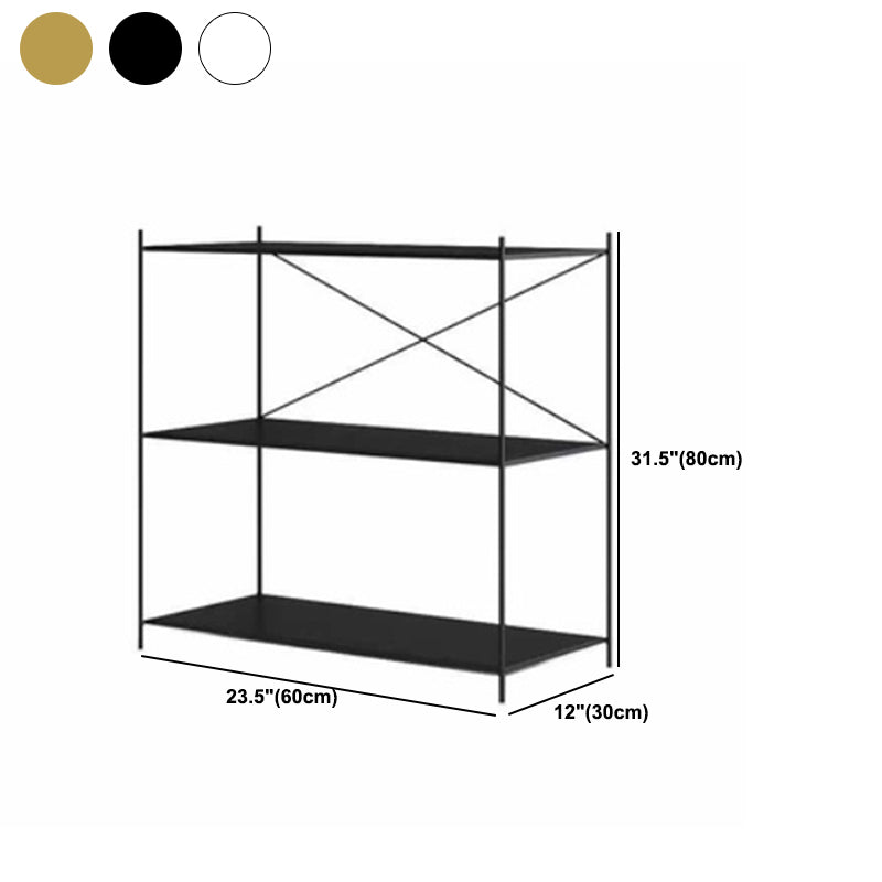 Industrial Metal Rectangle Bookcase Open Back Storage Bookshelf