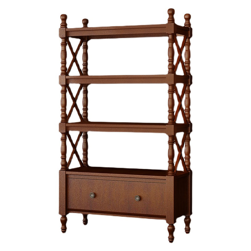 Nordic Wooden Open Back Bookshelf Etagere Bookshelf with Drawers